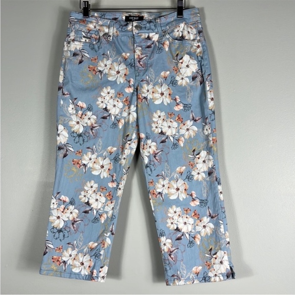 Nine West Women’s Floral Cotton Stretch Capris size 14 - Picture 7 of 8